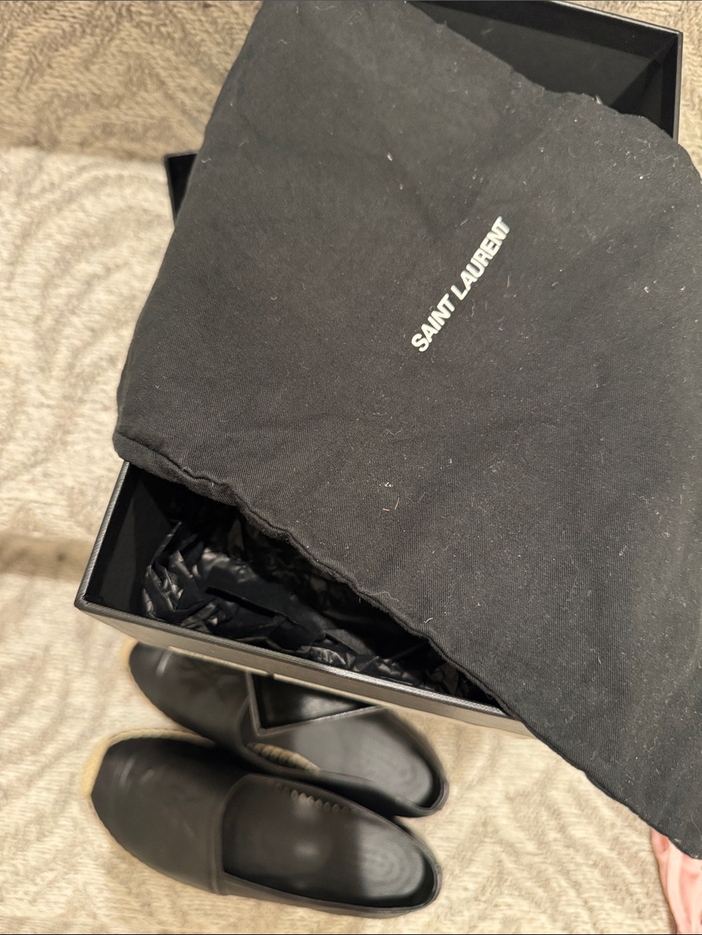 Saint Laurent Black Leather Espadrille Flats - Picture 8 of 8